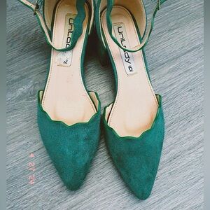 Green closed toe heels